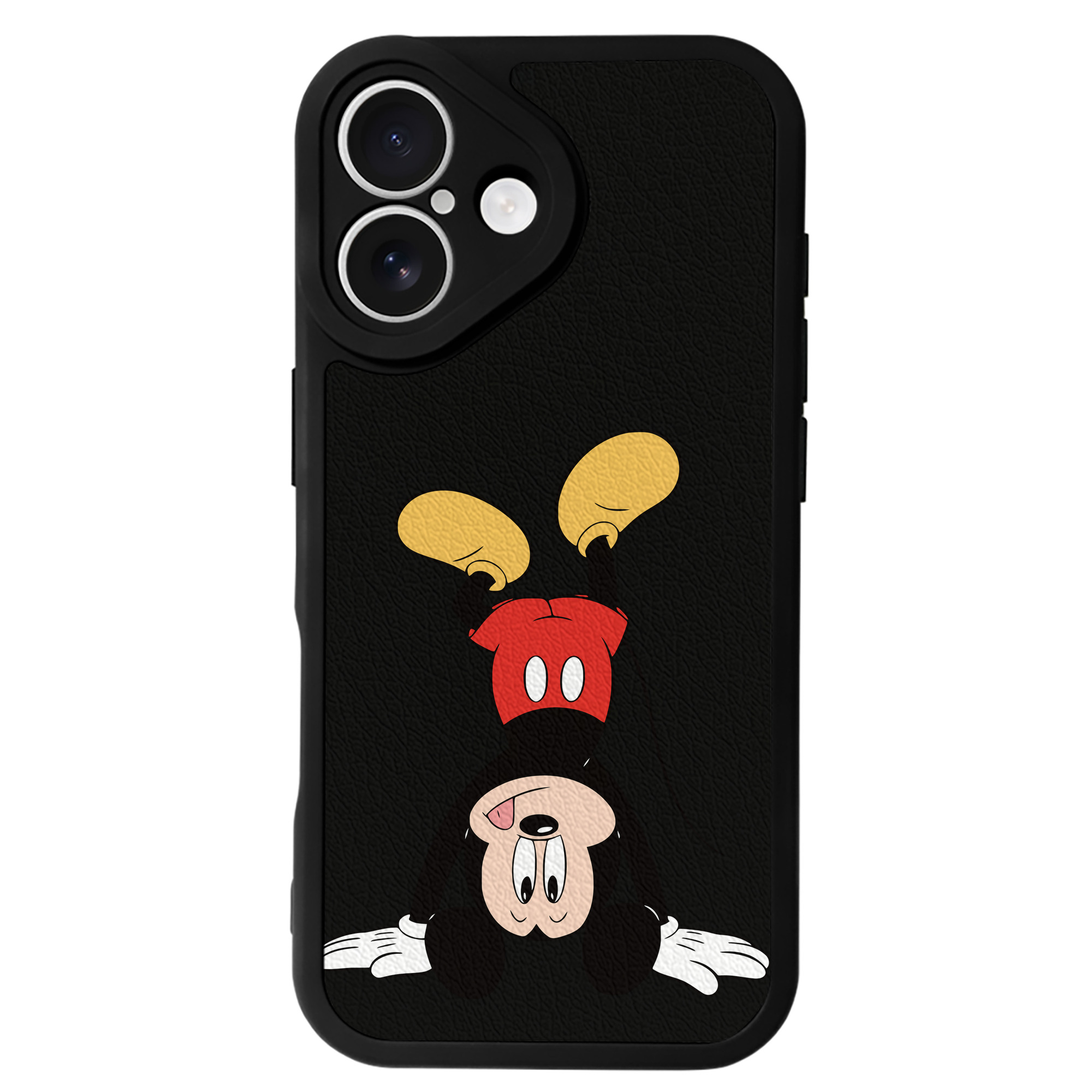 （画像用） ミッキーマウス Mickey Mouse 【iPhone 16シリーズ対応】シリコンスマホケース（レザー調） 材質：シリコン